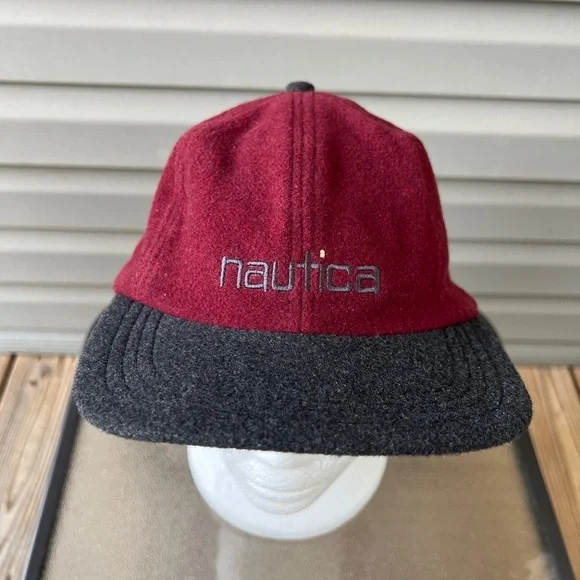 Vintage 90’s Nautical 80% Wool Hat Red/Black - Picture 1 of 8